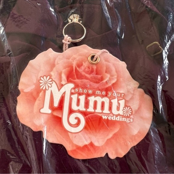 Show Me Your Mumu Caitlin Ruffle Maxi Dress in Merlot Chiffon Size S NWT - Picture 7 of 7